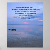 Faith Bible Verse Inspirerend Ocean Poster (Voorkant)