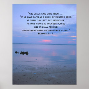 Faith Bible Verse Inspirerend Ocean Poster