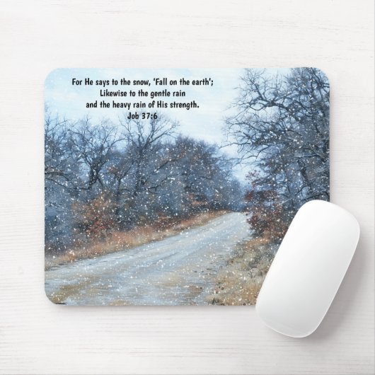 Faith Bible Verse Snow Mouse Pad Muismat (Met muis)