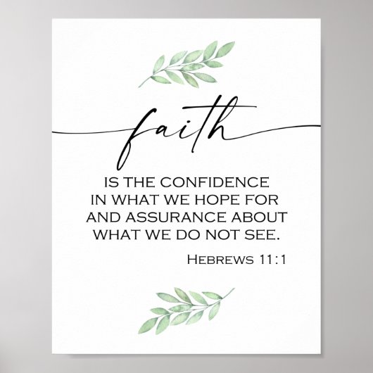 Faith Bible Verse uit Hebrews 11:1 Poster (Voorkant)