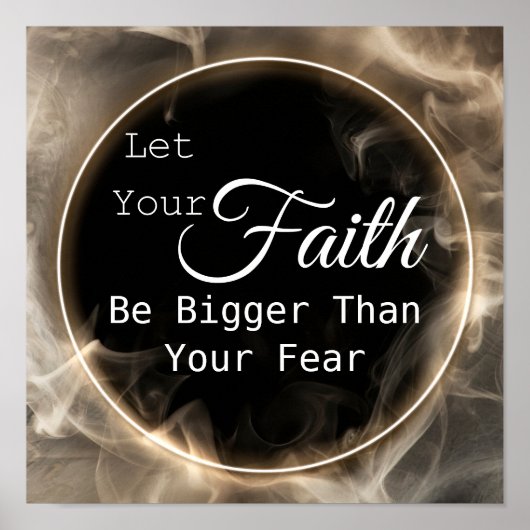 Faith Bigger dan Fear Motivatie Poster (Voorkant)