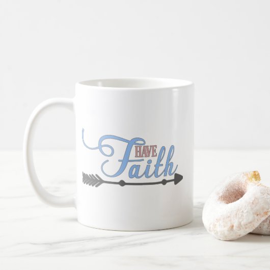 Faith, Bijbelverse Mark 11:24 Koffiemok (Met donut)