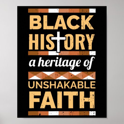 Faith Black Geschiedenis Maand Blm Melanine Christ Poster (Voorkant)
