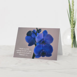Faith Blue Orchid Prayer Note Kaart
