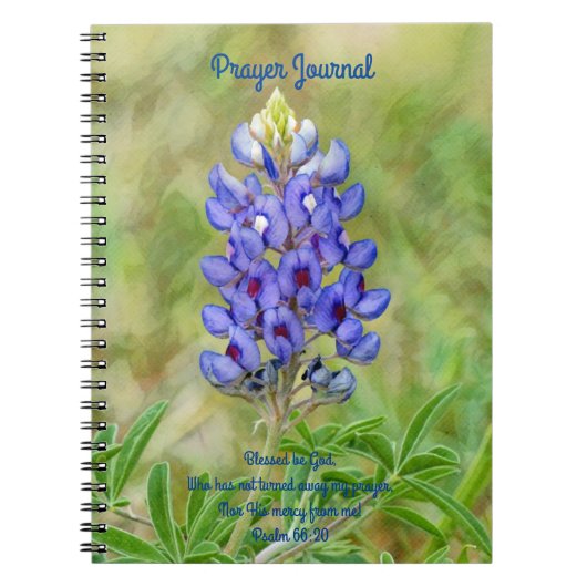 Faith Bluebonnet Flower Art Prayer Journal Notitieboek (Voorkant)