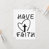 Faith Bold Flat Wenskaart Kaart (Voorkant / Achterkant in situ)