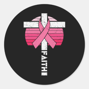Faith Breast Cancer Awareness Christelijke Women G Ronde Sticker