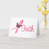 Faith Breast Cancer Awareness Kaart (Gele Bloem)