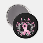 Faith Breast Cancer Awareness Ribbon Magneet (Voorkant / Achterkant)
