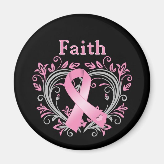 Faith Breast Cancer Awareness Ribbon Magneet (Voorkant)