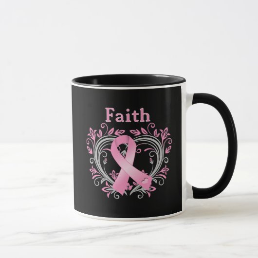 Faith Breast Cancer Awareness Ribbon Mok (Rechts)