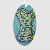 Faith Butterfly Word Art Gift Holiday Ornament (voorkant)