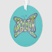 Faith Butterfly Word Art Gift Holiday Ornament (voorkant)