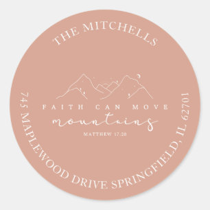 Faith Can Move Mountains Aangepast adres Sticker