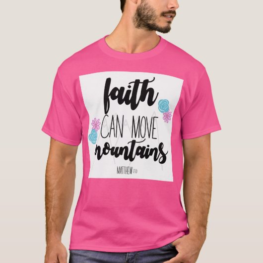 Faith Can Move Mountains Baseball Sleeve T-shirt (Voorkant)