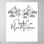 Faith Can Move Mountains Bible Verse Poster (Voorkant)