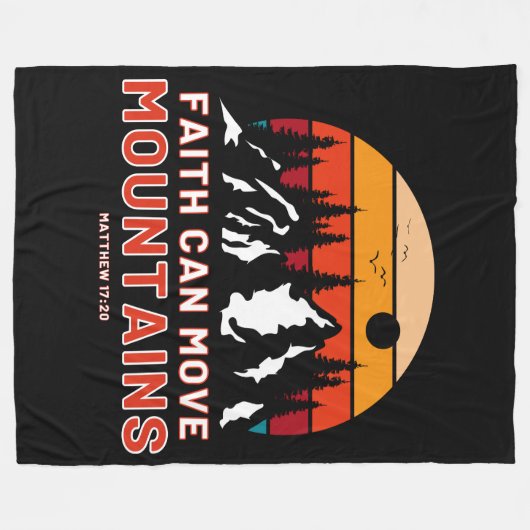 Faith Can Move Mountains Bijbel Fleece Deken (Voorkant (Horizontaal))