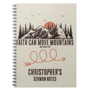 Faith Can Move Mountains Bijbelversie voor hem Notitieboek