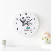 Faith Can Move Mountains Christelijk Bijbelcitaat Grote Klok (Huis)