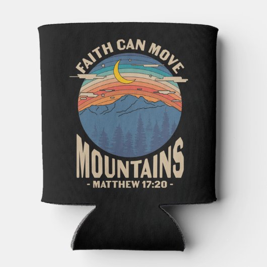 Faith Can Move Mountains Christelijk Blikjeskoeler (Achterkant)