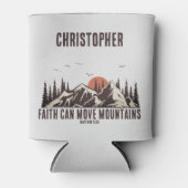 Faith Can Move Mountains Christelijk Gift voor hem Blikjeskoeler (Voorkant)