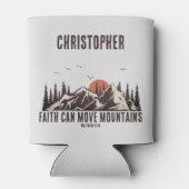 Faith Can Move Mountains Christelijk Gift voor hem Blikjeskoeler (Achterkant)