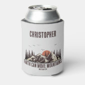 Faith Can Move Mountains Christelijk Gift voor hem Blikjeskoeler (Blikje Achterkant)