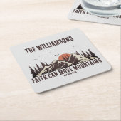 Faith Can Move Mountains Christelijke Bijbelversie Kartonnen Onderzetters (Schuin)