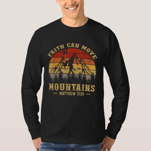 Faith Can Move Mountains ChristianVintage T-shirt (Voorkant)
