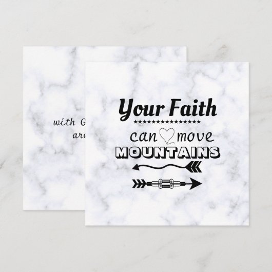 Faith Can Move Mountains Inspirerend Flat Card (Voorkant / Achterkant)