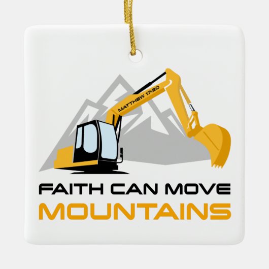Faith Can Move Mountains - Kinder en volwassen Chr Keramisch Ornament (Voorkant)