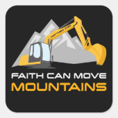 Faith Can Move Mountains - Kinder en volwassen Chr Vierkante Sticker (Voorkant)
