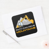 Faith Can Move Mountains - Kinder en volwassen Chr Vierkante Sticker (Envelop)