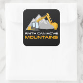 Faith Can Move Mountains - Kinder en volwassen Chr Vierkante Sticker (Tas)