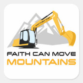 Faith Can Move Mountains - Kinder en volwassen Chr Vierkante Sticker (Voorkant)