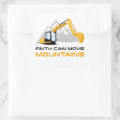 Faith Can Move Mountains - Kinder en volwassen Chr Vierkante Sticker (Tas)