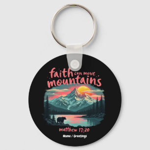 Faith Can Move Mountains Matthew 17:20 Bijbelversi Sleutelhanger