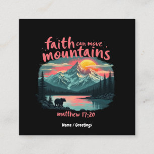 Faith Can Move Mountains Matthew 17:20 Bijbelversi Vierkante Visitekaartje