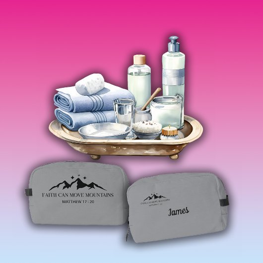 Faith can move mountains.” — Matthew 17:20  Toilettasje