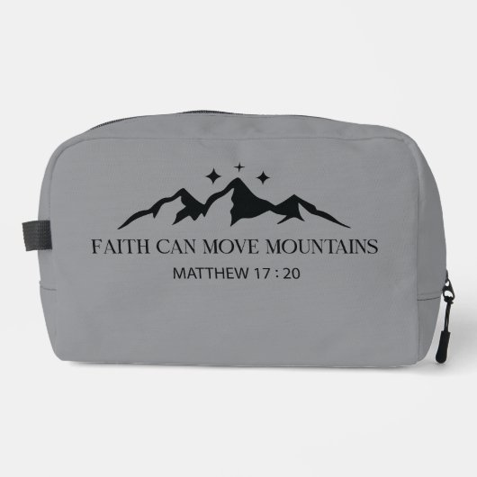 Faith can move mountains.” — Matthew 17:20 Toilettasje (Voorkant)