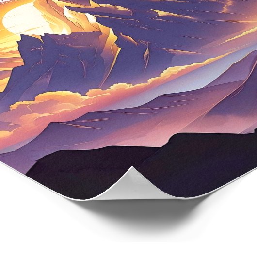 Faith Can Move Mountains – Sunset Inspiration Poster (Hoek)