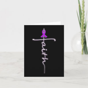 Faith Christelijk Cross Paarse Ribbon Warrior Heim Kaart