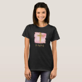 *~* FAITH Christelijke PinK Cross Gold Glitter T-shirt (Voorkant volledig)