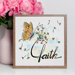 Faith Christelijke Religieuze Butterfly Dandelion Poster