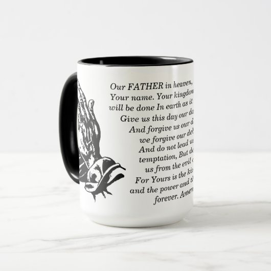 Faith Coffee Mok - De gebedenschrift van de Heer (Voorkant links)