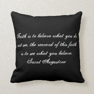 "Faith" Cotton Pillow 16x16 met quote Kussen