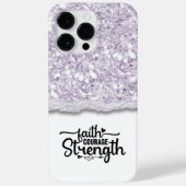 Faith Courage Strength Kalligrafie Script Quote Case-Mate iPhone Case (Achterkant)