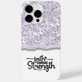 Faith Courage Strength Kalligrafie Script Quote Case-Mate iPhone 14 Pro Max Hoesje