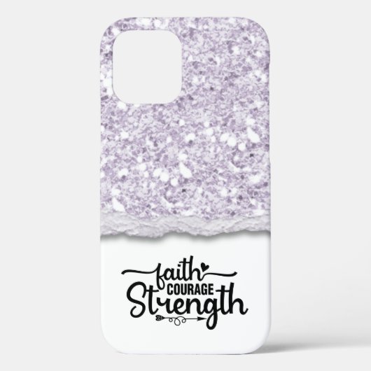 Faith Courage Strength Kalligrafie Script Quote Case-Mate iPhone Case (Achterkant)