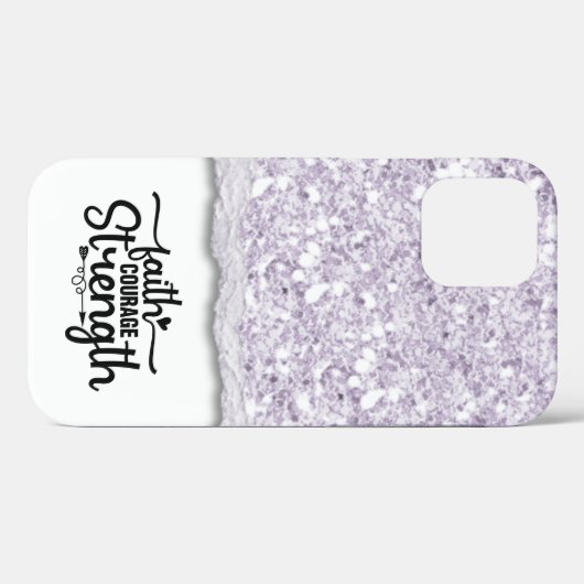 Faith Courage Strength Kalligrafie Script Quote Case-Mate iPhone Case (Achterkant (horizontaal))